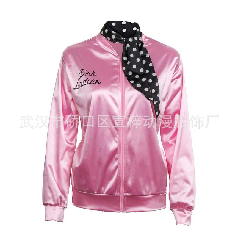 Cross-Border 1950S Satin Jacket Girl Halloween Costume Dress Cosplay Retro Stage Outfit