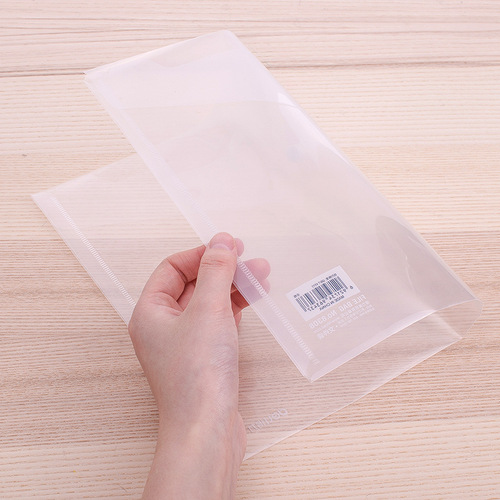 Deli 8308 file bag A4 transparent plastic bag snap button briefcase storage bag office business file bag