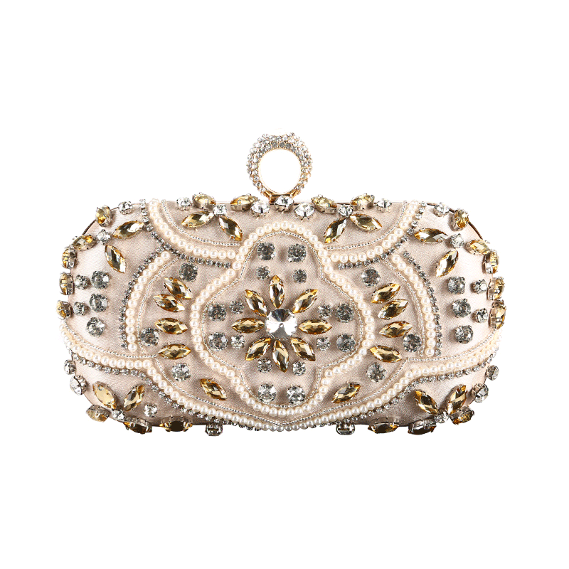 Cross-border new diamond-encrusted dinner bag handmade beaded banquet clutch ring evening bag clutch bag Cross-border new diamond-encrusted dinner bag handmade beaded banquet clutch ring evening bag clutch bag