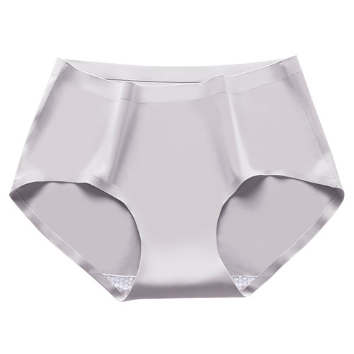 Underwear women's ice silk seamless women's pure cotton crotch honeycomb antibacterial mid-waist large size Japanese girl sexy briefs summer