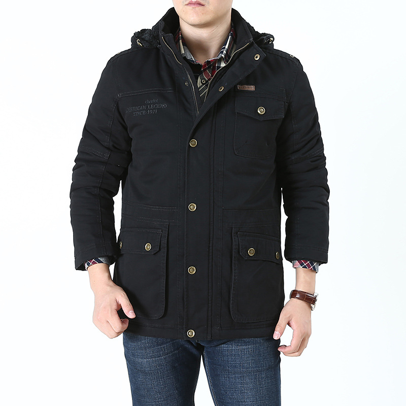 Chaqueta acolchada de algodón casual transfronteriza para hombres de talla grande con forro polar de longitud media capa acolchada de algodón para hombres de moda Abrigo acolchado de algodón para hombres versión pública 812