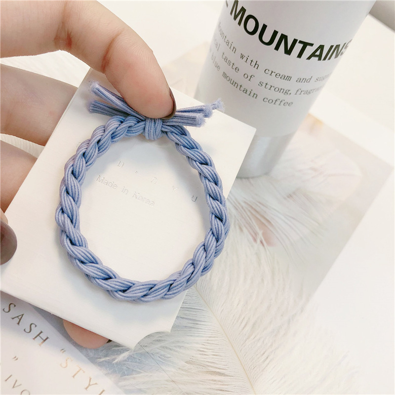 Japón y Corea del Sur simple y fresca chica de contraste de color torcido anillo de cabello dulce lindo de alta elasticidad nudado cuerda de cabello adornamiento de cabello mujer
