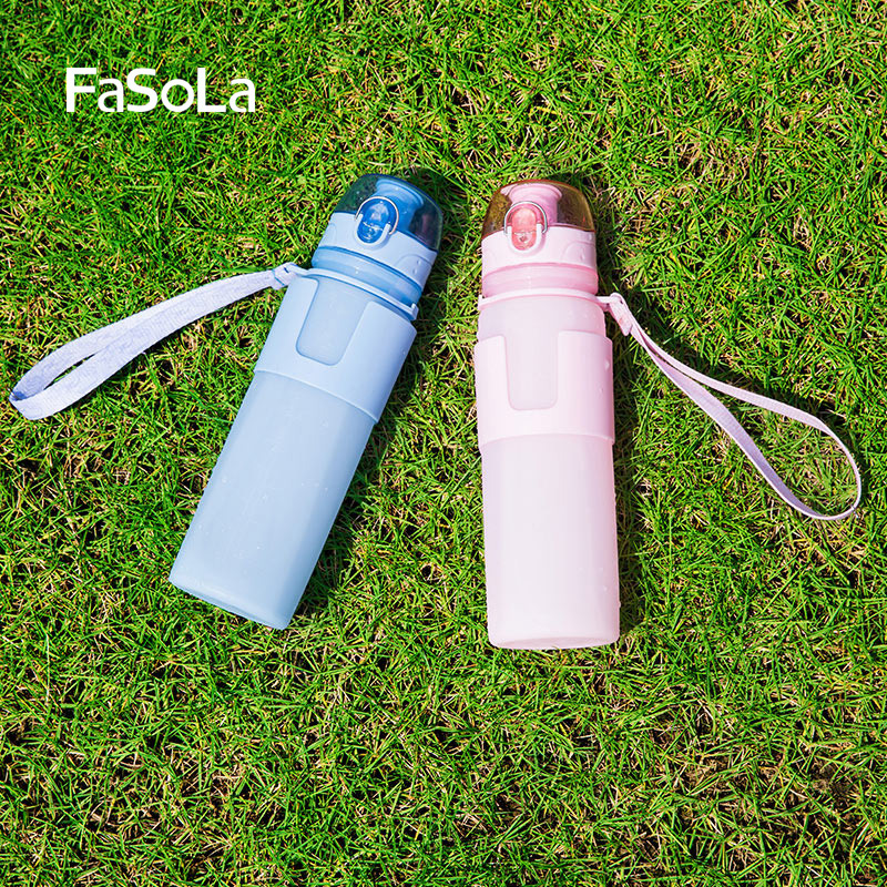 FaSoLa硅胶水壶登山户外旅游出差旅行可折叠水瓶水杯运动跑步杯子