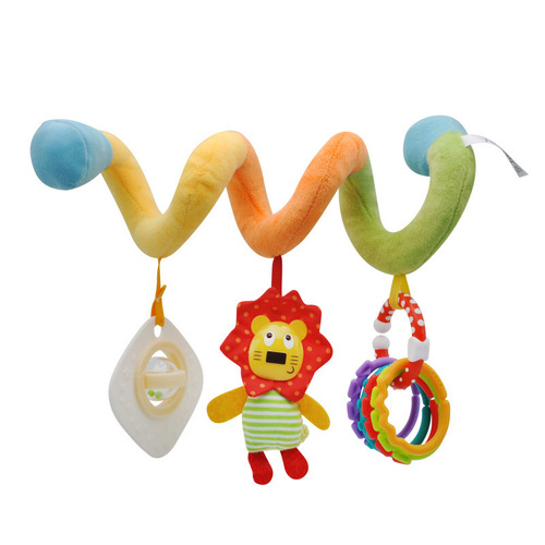 Bedtime Bear toddler lathe pendant bed wrap plush toy lion rainbow teether ring pendant
