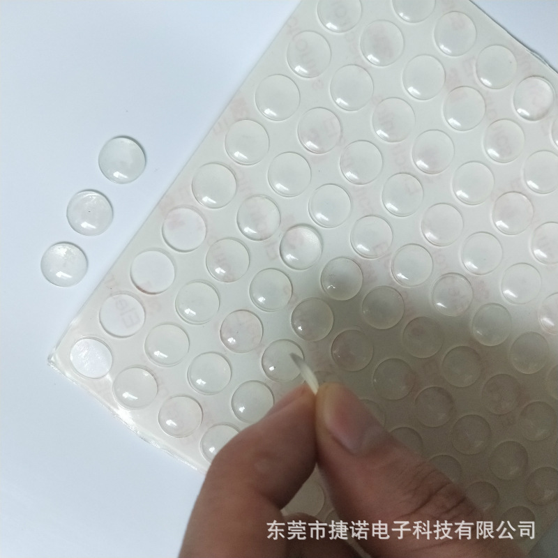 东莞厂家背胶防滑硅胶透明垫 减震橡胶脚垫 耐压半球圆形玻璃胶垫