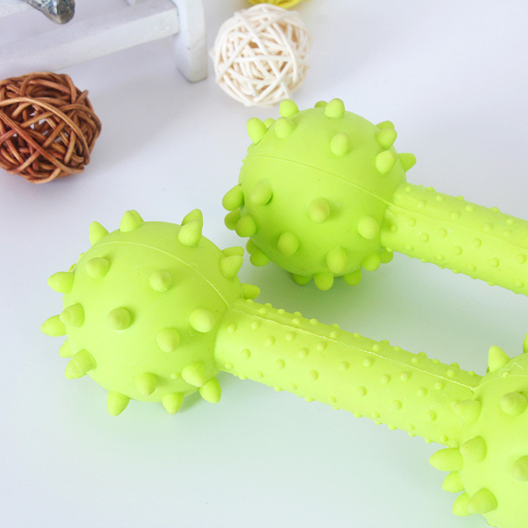 Juguetes TPR para mascotas para perros mordisquear resistente al desgaste limpiador de dientes espinas juguetes哑铃 en stock productos para mascotas transfronterizos