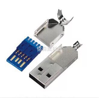 USB A MAle 3.0 Welding Wire Blue Glue 3.0usb UltrA-high Speed Connector Connector DAtA CAble Computer Plug MAle