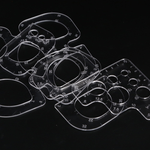 Rounded corner ruler, acrylic pattern handmade leather goods positioning ruler, rounded corner rule, diy bag auxiliary pattern tool