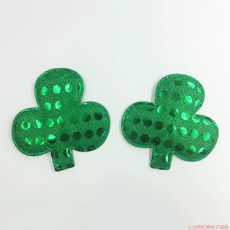 热销圣诞系列 超声波三叶草 亮片布 金银布 服饰 包等配饰