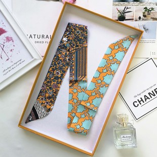 2024 artificial silk tie bag silk scarf tie bag strap tie bag handle silk scarf tie handbag ribbon scarf for women
