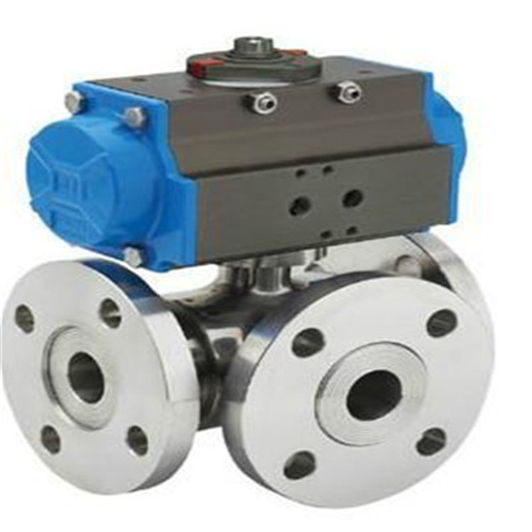 Q644F-16P 不锈钢法兰 气动三通换向球阀工作原理