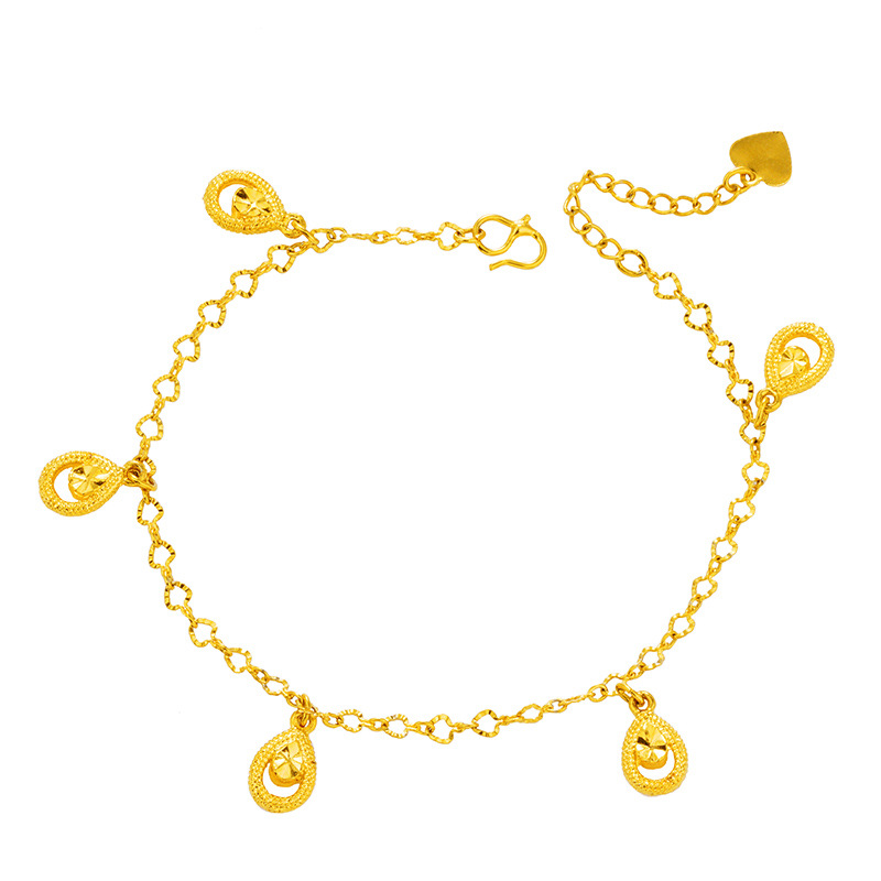 Cruz-frontera nueva pulsera de oro de Vietnam de las mujeres de moda gota de agua colgante tobillera de cobre 24K chapado en oro de la joyería image 7