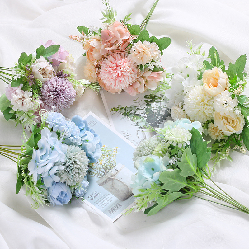 Manufacturer Wedding Artificial Bouquet Home Decoration Flower Ins7 Fork Miscellaneous Flower Rose Peony Photography Bouquet Small Flower