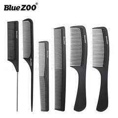 Blue ZOO Hair Styling Wide-Tooth Comb and Brush, Heat Resistant and Anti-Static Carbon Fiber Comb, 6 Styles
