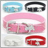 Shining rhinestone pets Small and medium -sized jewelry collars PU imitation leather dog traction rope cross -border hot sales