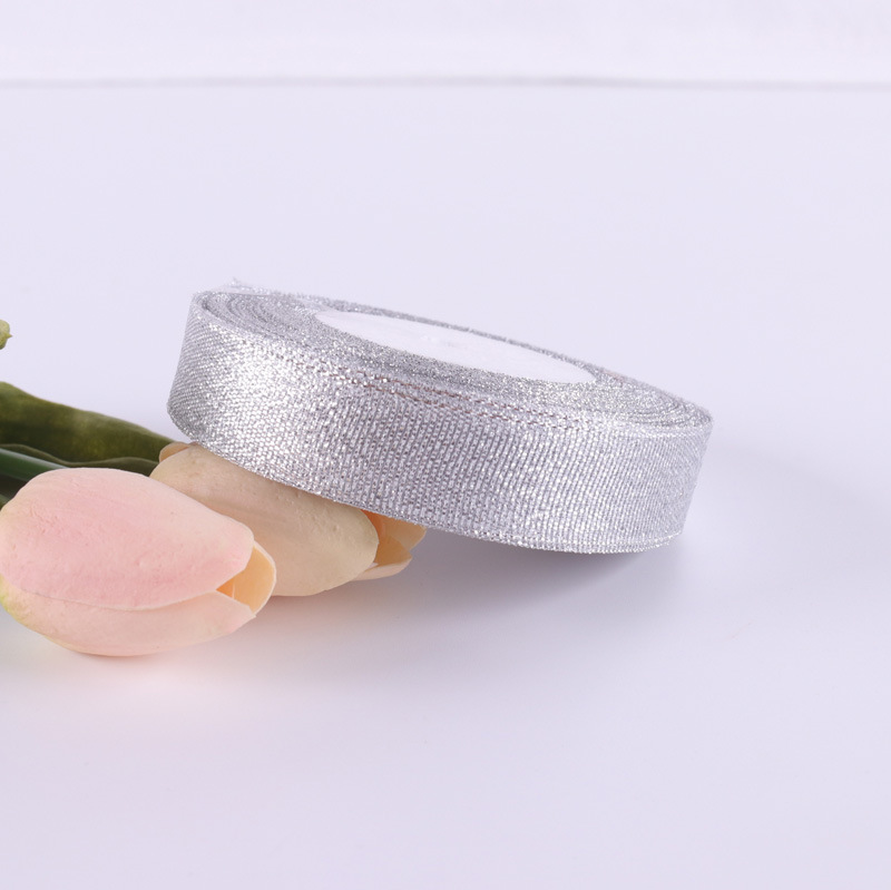 2cm oro y plata cinta hecha a mano flor nudo material de dibujos animados ramo accesorios 1,2 cm arco cebolla cinturón al por mayor en stock