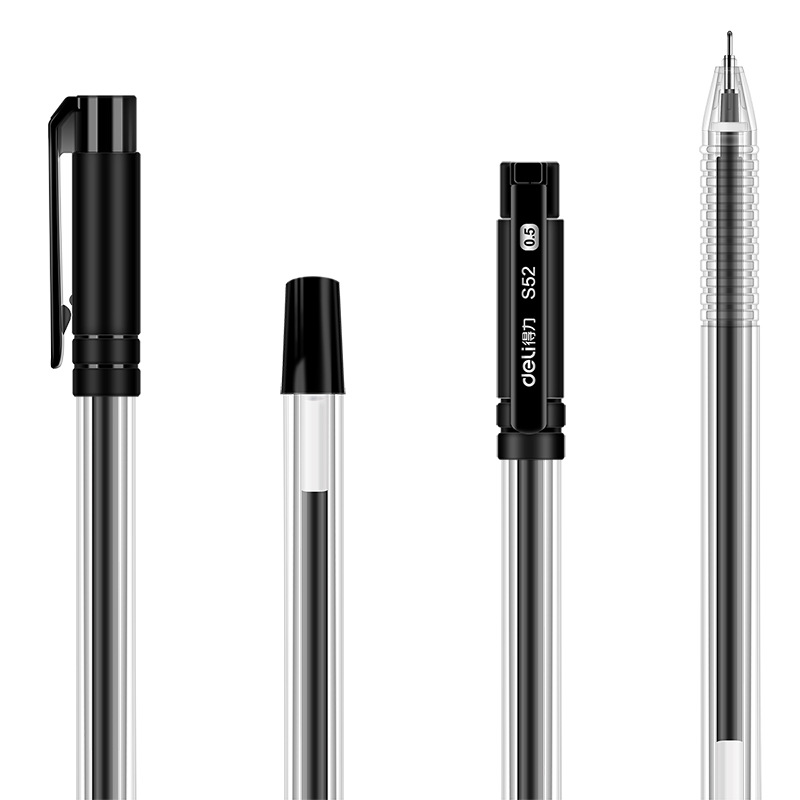 Deli S52 pluma de gel de 0,5mm firma pluma Oficina escritura pluma de carbono 30 Pack