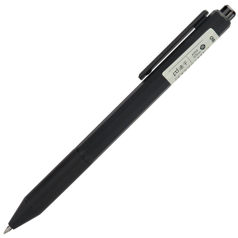 Deli A109 push gel pen 0,5mm negro firma pluma estudiante papelería negro pluma de agua pluma de carbono