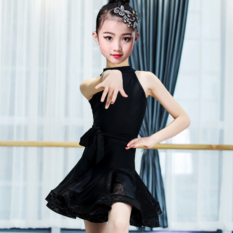 新款儿童拉丁舞裙夏女孩练功舞蹈服装标准专业考级少儿演出比赛服