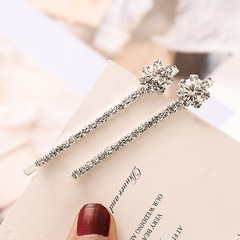 Korean-style exquisite rhinestone hair clips—simple bar-style side clips, beach-edge hairpins, and headwear accessories—wholesale from manufacturer