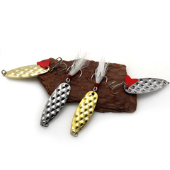 5cm/9g metal shiny lure pineapple glitter fishing spoon type rotating iron plate with three hooks