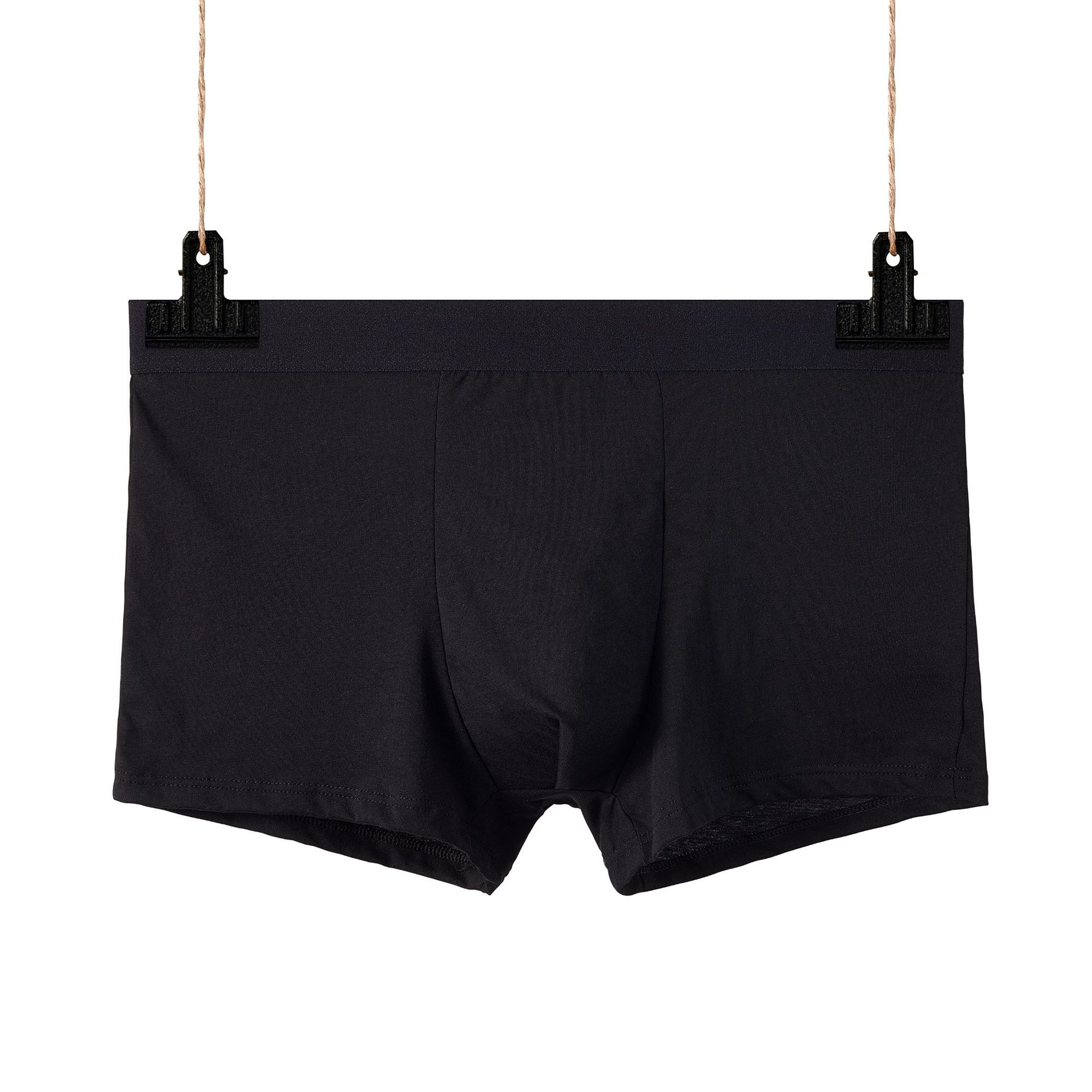 Fuente fabricante de algodón color sólido calzoncillos bóxer para hombres, transpirable y absorbente de sudor, calzoncillos de cintura media para hombres, pantalones sueltos de gran tamaño para jóvenes