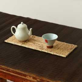 出口日本手工 粽叶贴竹 小茶盘干泡盘 禅意竹制品 茶道配件寿司垫