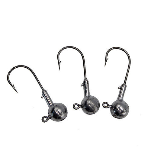 Full-gram lead head hook, Luaji rod with soft bait, Lua hook, lead head hook, 5 pieces of nude lead head hook, fishing gear