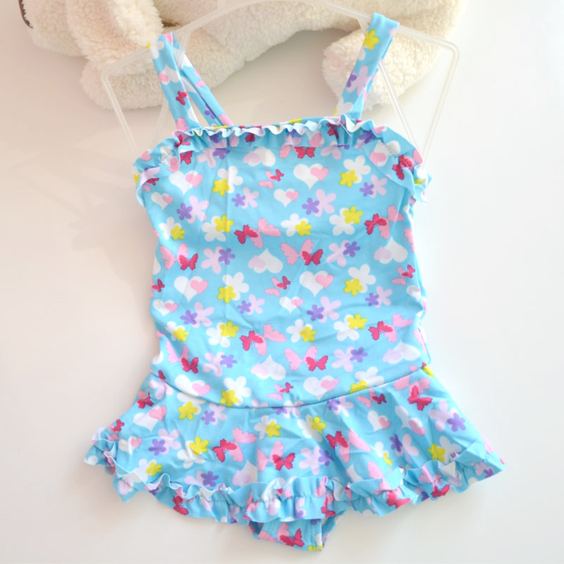 Blue Floral Butterfly One Piece