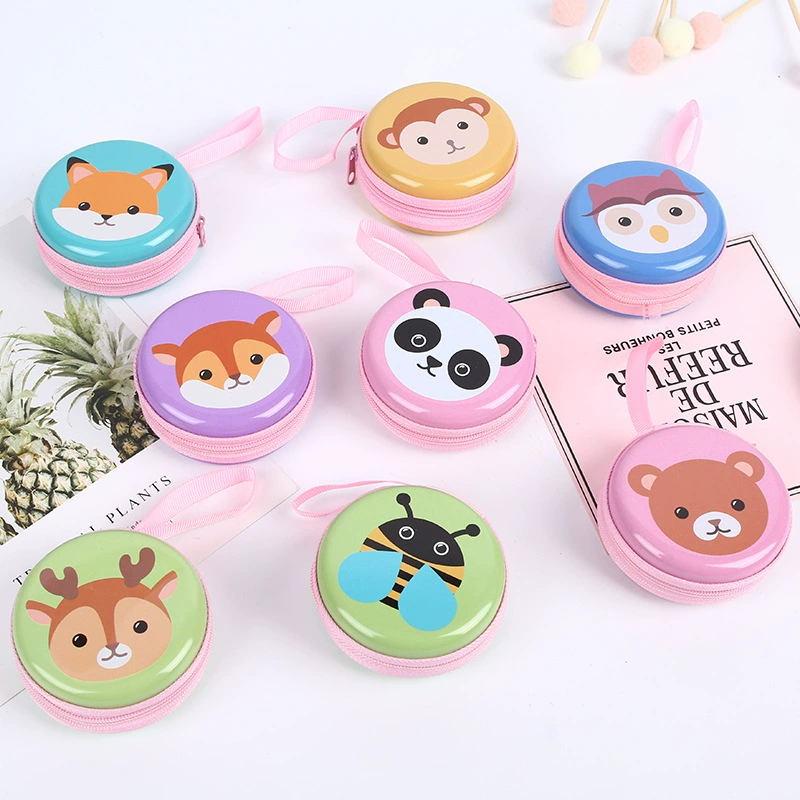 Кошелёк‑монетница жесть 7,5×7,5×3,5 см, на молнии для наушников и кабелей, мультяшный брелок