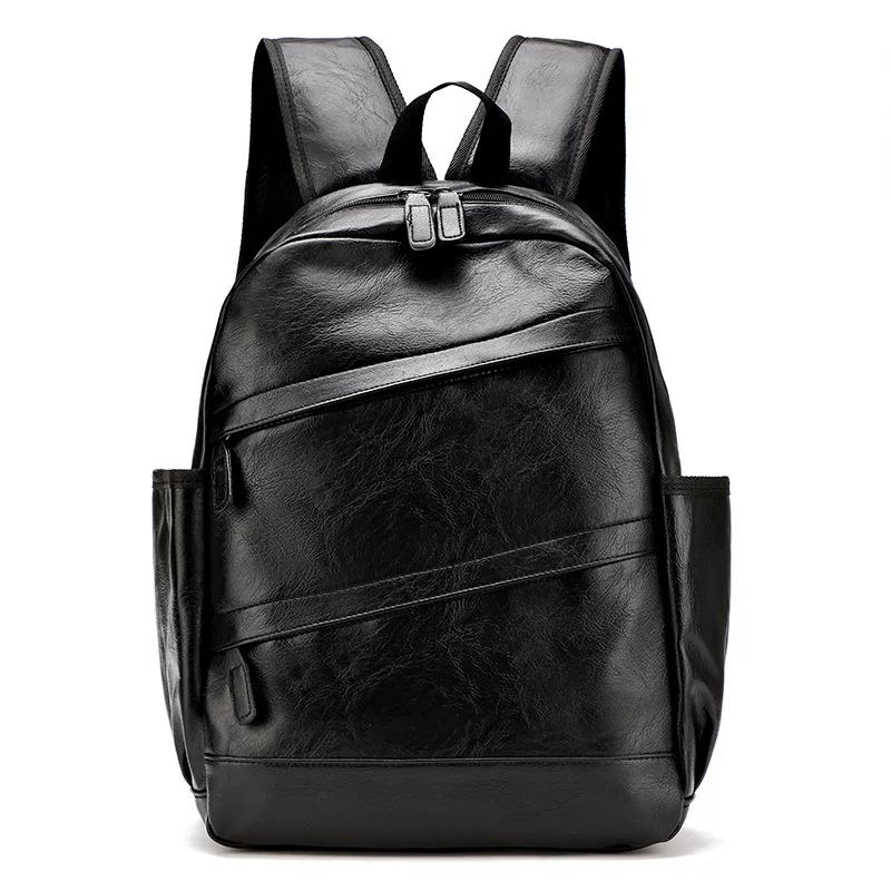 Backpack, polyurethane, Korean style, simple elegant design, lightweight, 2 colors