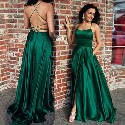 NOVEDAD DE VERANO 2020, ropa europea y americana para mujer, vestido sexy con tirantes de Amazon Wish, vestido de noche sin espalda, nuevo estilo