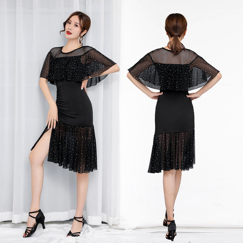 New dance square dance costume summer short-sleeved suit Latin dance costume competition performance costume for women