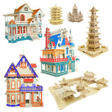 Трехмерная вилла для школьников и студентов, деревянная головоломка, реалистичная игрушка для взрослых, 3D, DIY