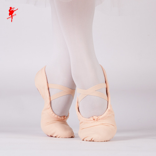 Red dance shoes for adults and children, soft-soled dance shoes, men's and women's cat claw practice shoes, canvas ballet pleated shoes 1002L