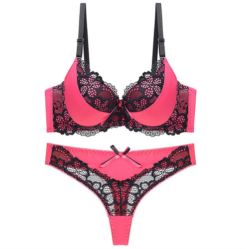 Lace push-up sexy European and American style bra set fashionable AB underwear set