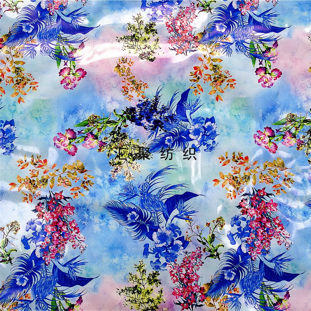 服装革印花 数码油墨印花 皮革弱溶剂数码印花 彩绘印花 满版花朵