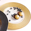 Glass plate golden edge texture European -style retro west dining plate cushion plate home cold tray bull steak Salla plate dessert disk