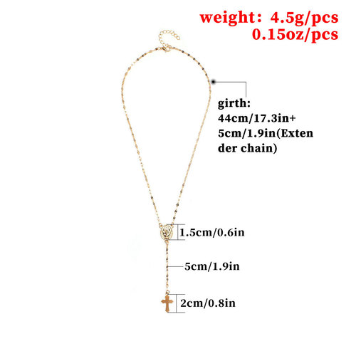 Three-Color Cross Mother Necklace, European and American Women's Fashion Popular Pendant Jewelry