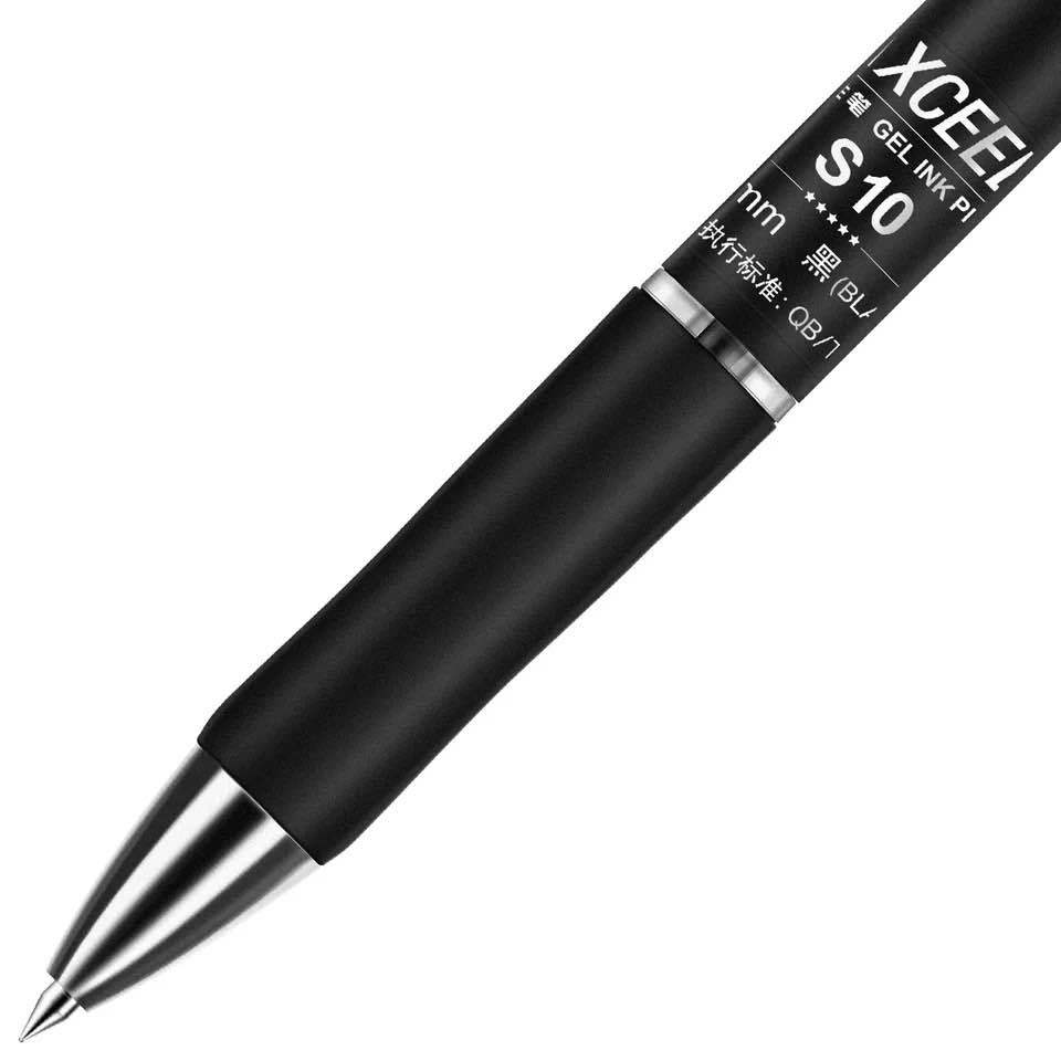 Bolígrafo de gel retráctil Deli S10 con cuerpo mate, punta de 0.5 mm, agarre cómodo, bolígrafo para firmas de oficina y negocios.