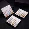 Fashionable earrings, zirconium from pearl, Korean style, internet celebrity, 12 pair, flowered, wholesale