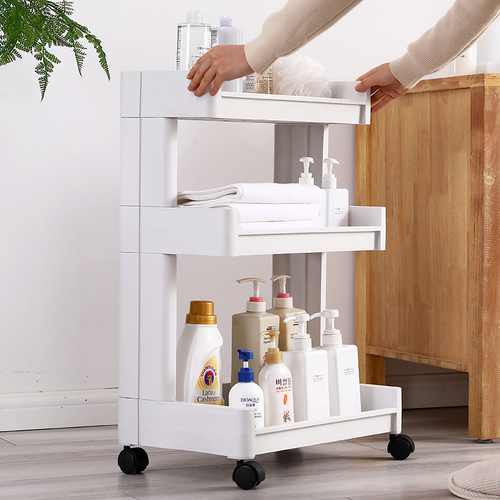Mobile bathroom storage rack, bathroom rack, bedroom bathroom bathroom storage rack, multi-layer plastic household products