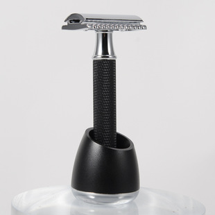 Manual razor suit pure black shaving blade holder metal base razor suit AliExpress hot sale