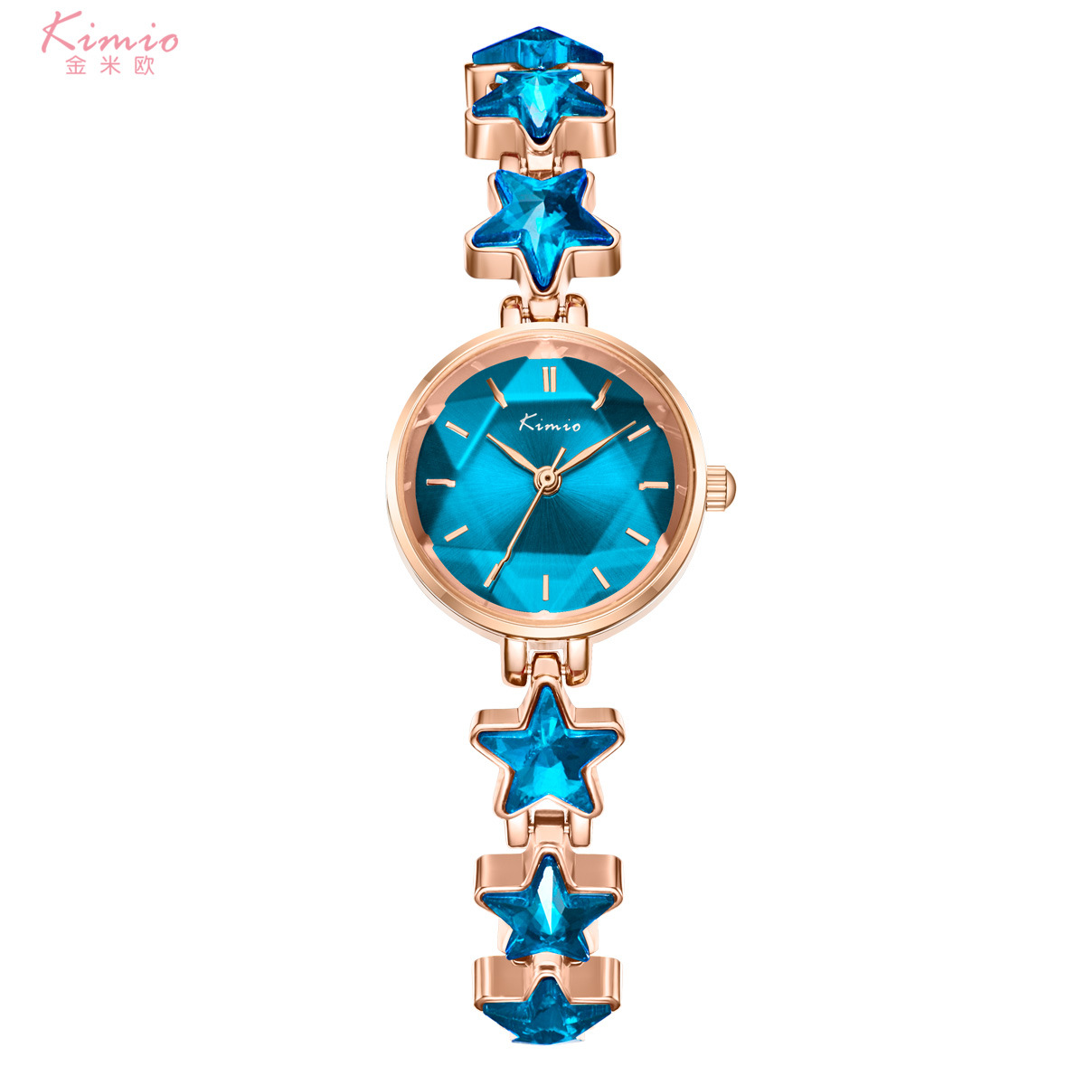 Jinmiou lucky star bracelet watch women's estilo coreano ins stretch buckle light luxury rose gold stone british watch K6352S