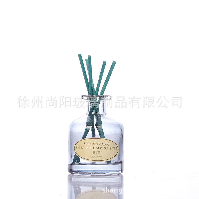 Non-fire essential oil bottle glass bottle aromatherapy bottle indoor rattan volatile fragrance bottle perfume bottle 50ml gray big belly bottle