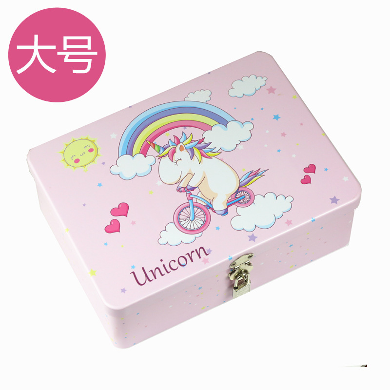 Fábrica en stock al por mayor caja de hojalata rectangular con cerradura de metal grande vintage caja de almacenamiento embalaje de regalo image 17