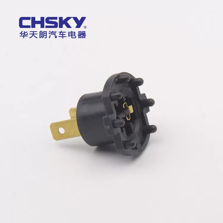 H7汽车灯泡插座连接器灯座铜脚双孔插头长城哈弗大灯H7适配