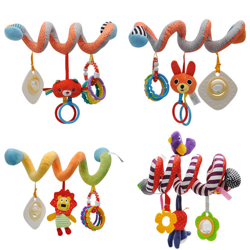 Bedtime Bear toddler lathe pendant bed wrap plush toy lion rainbow teether ring pendant bed bell