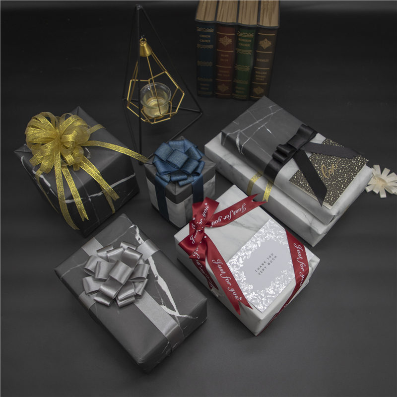 Caja de regalo de jaspeado engrosado papel de regalo Nordic High-End Business ins style DIY papel de flores de papel decorativo de color