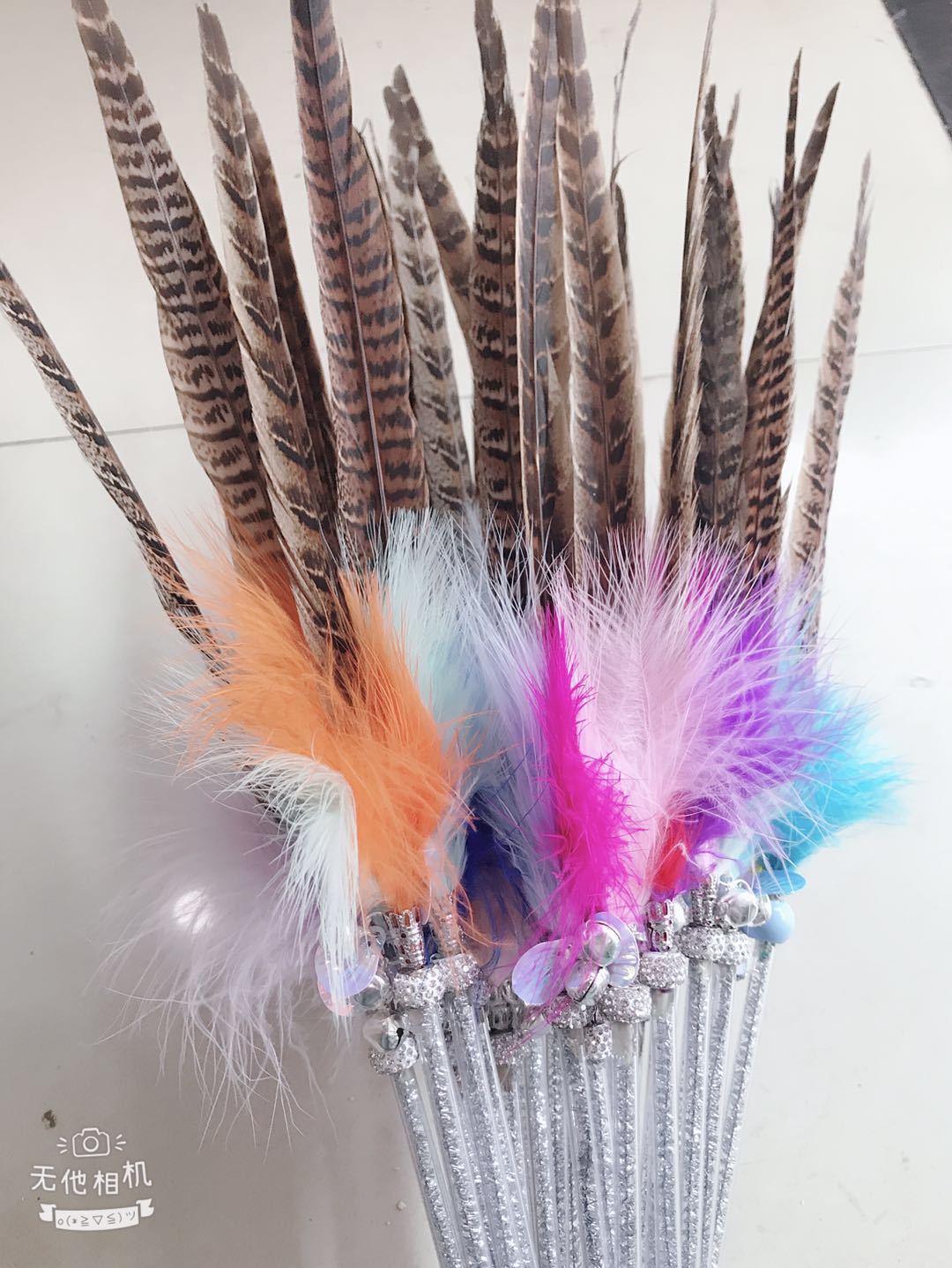 逗猫棒 山鸡尾羽 山鸡羽毛逗猫棒